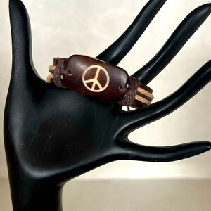 Leather & Braided Peace Adjustable Bracelet